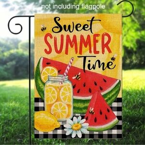 Sweet Summer Time Watermelon Oranges Summertime Fruits Garden Flag 12x18”